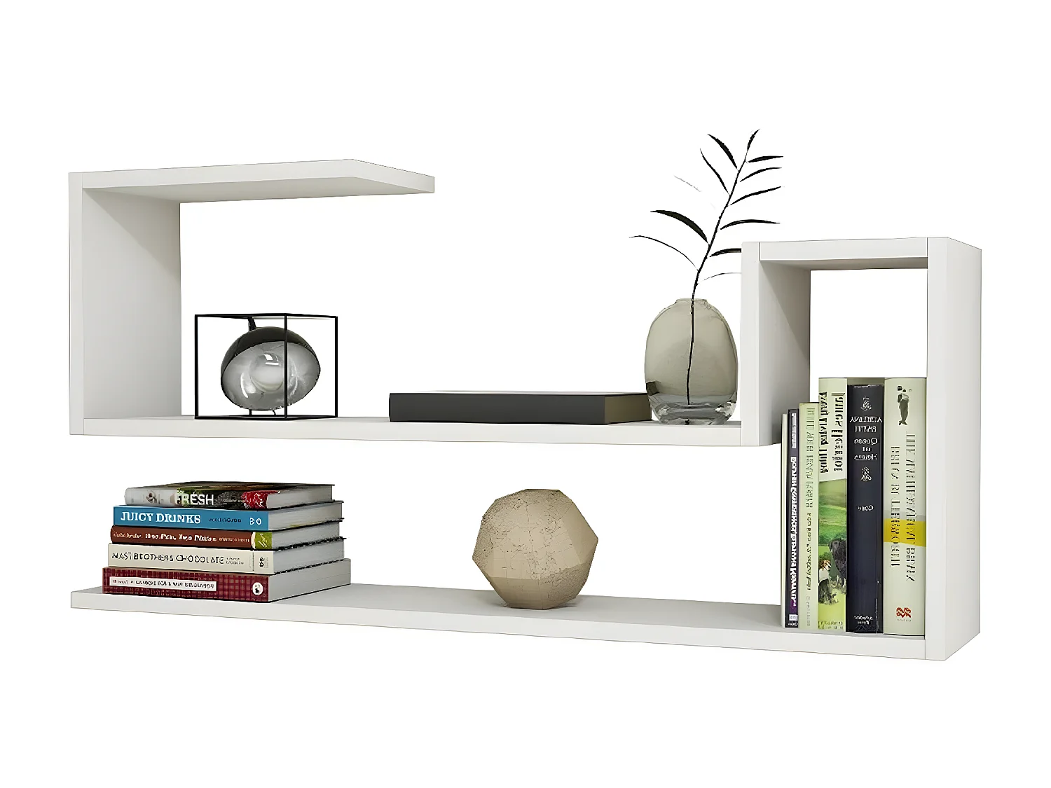 Étagère Ginevra, Blanc, 100x22x50 cm, EPIKASA