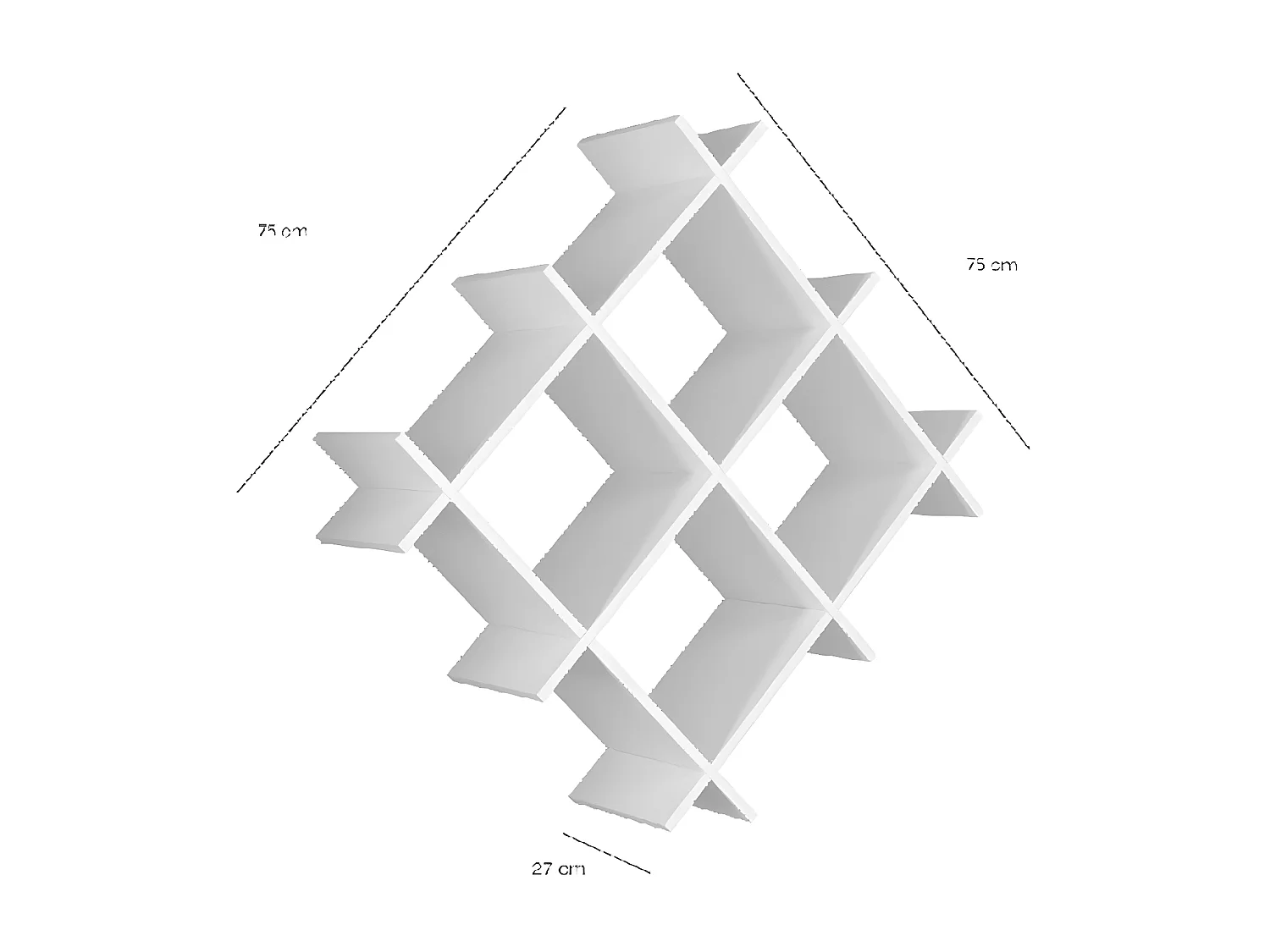 Étagère Gisella, Blanc, 75x27x75 cm, EPIKASA
