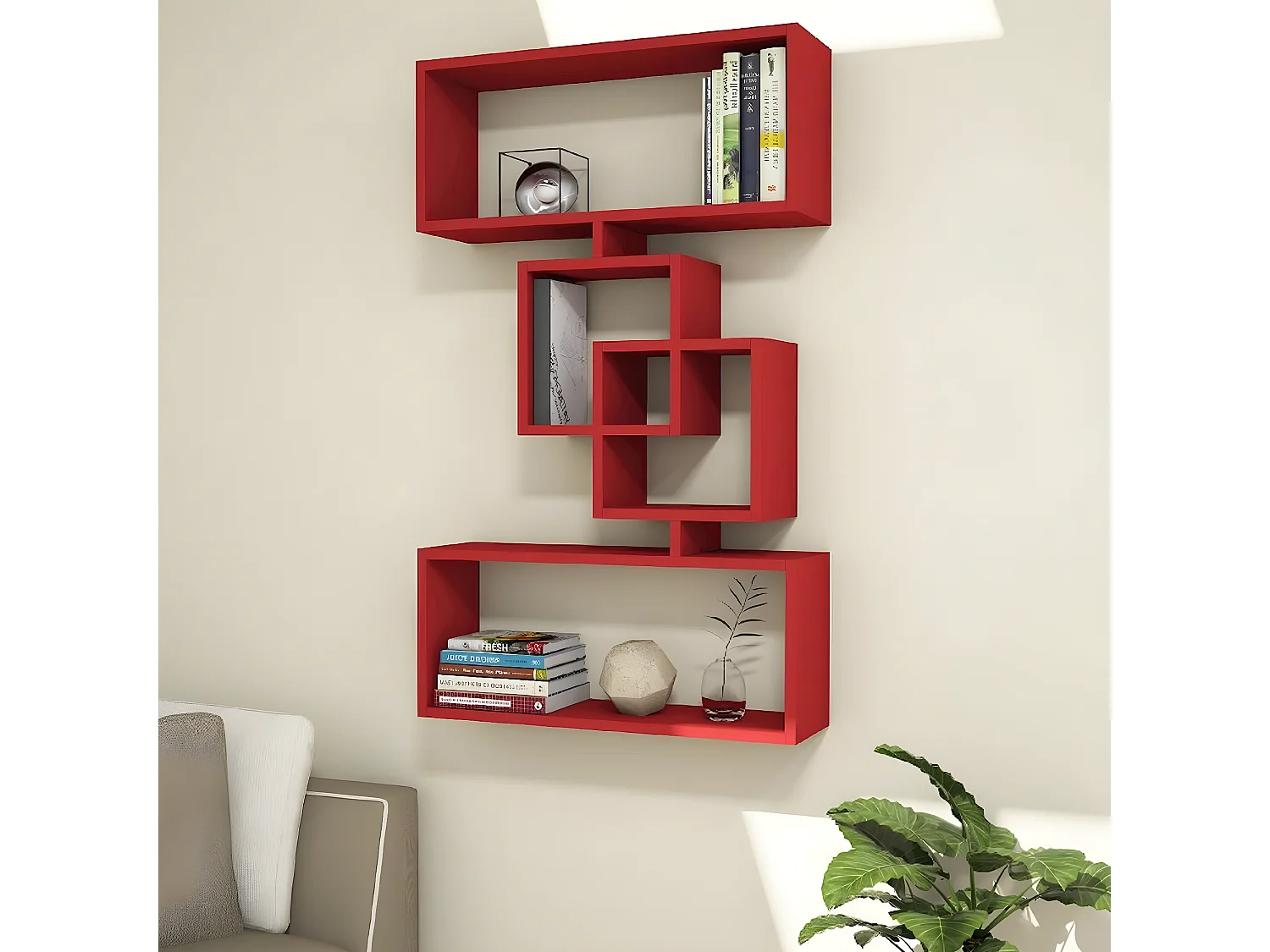 Plank Gloria - Rood - 70x22x117 cm - EPIKASA