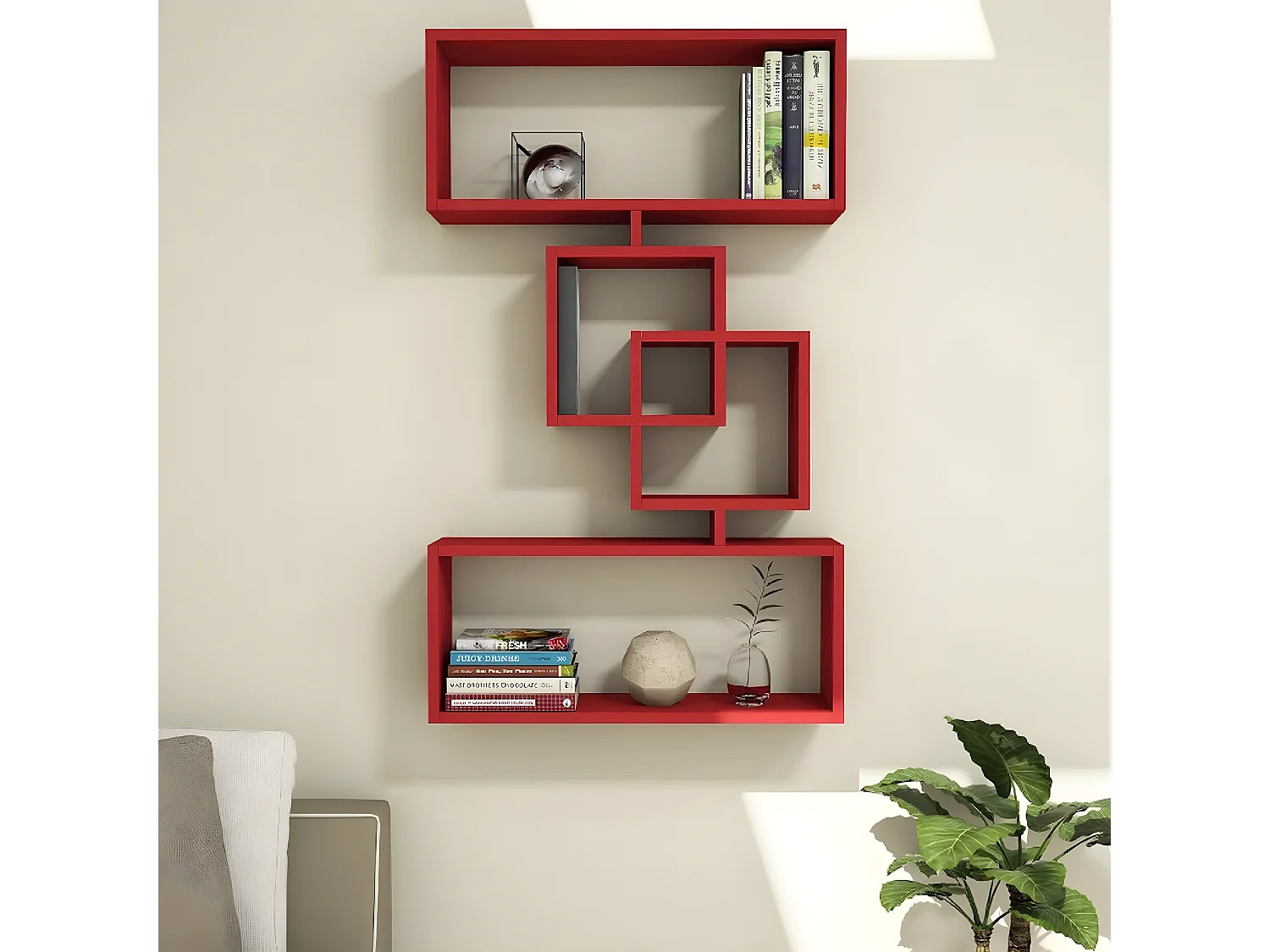 Plank Gloria - Rood - 70x22x117 cm - EPIKASA