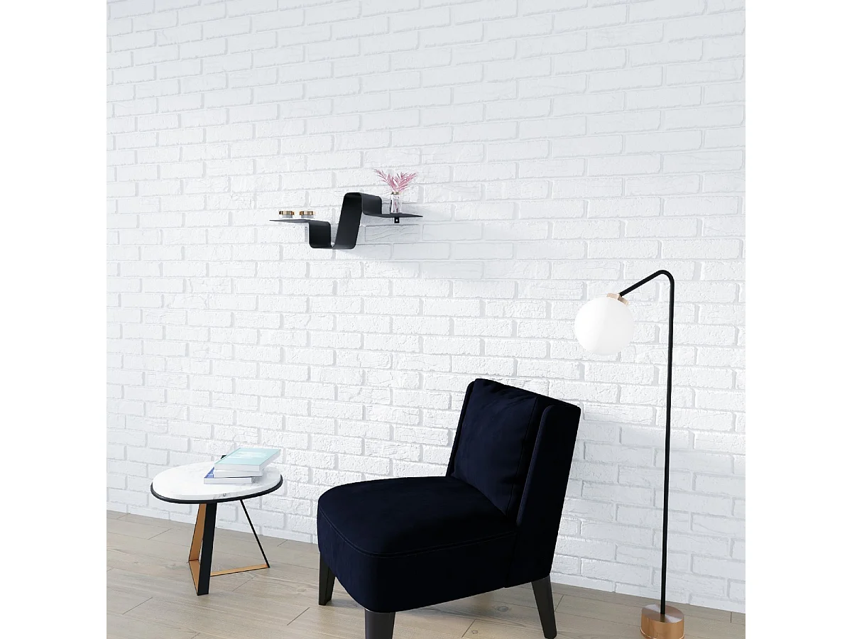 Étagère Maddalena, Noir, 53x15x19 cm, EPIKASA