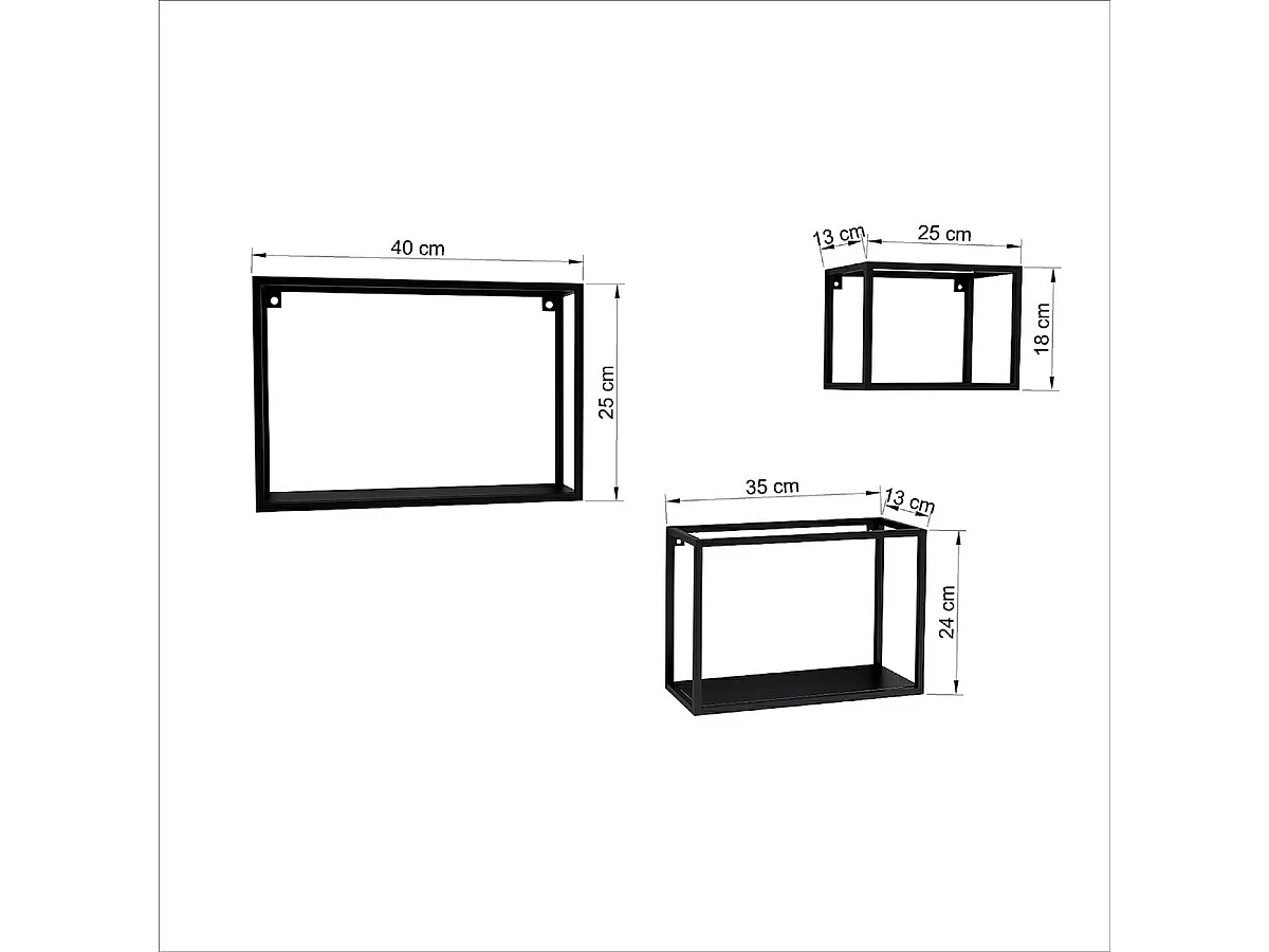 Plank Annamaria - Zwart - 40x13x25 cm - EPIKASA