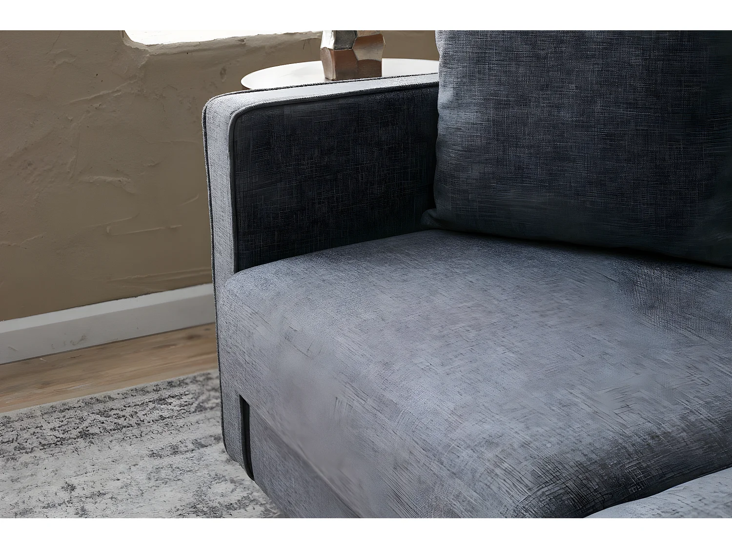 Canapé 2 places moderne Evania Tissu Gris