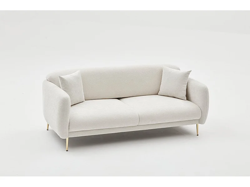 Sofá Altadena 306, De color marrón claro, 210x95x80cm, Tapiz, Patas: Metal