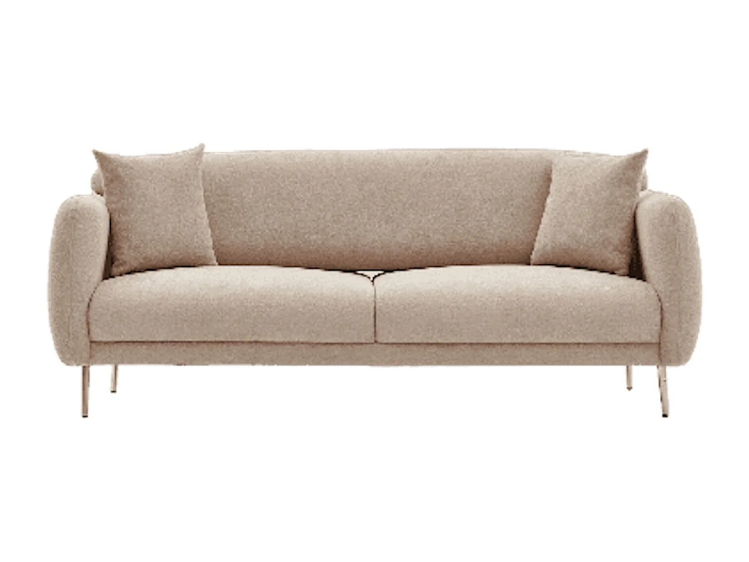 Birka slaapbank in stof en gouden poten 210 cm-Kleur Wit