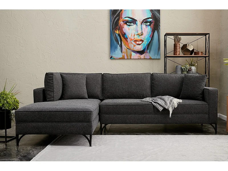 Sofá rinconero Altadena 338, Gris, 258x181x83cm