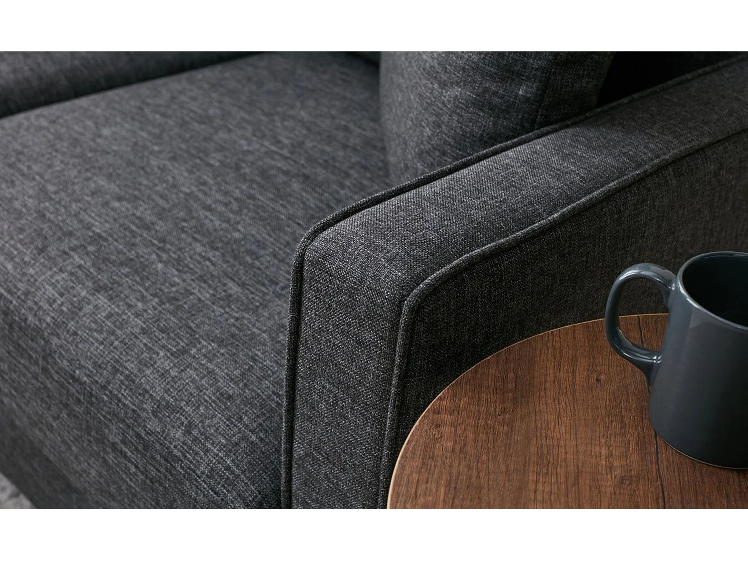 Canapé 3 places moderne Evania Tissu Gris anthracite