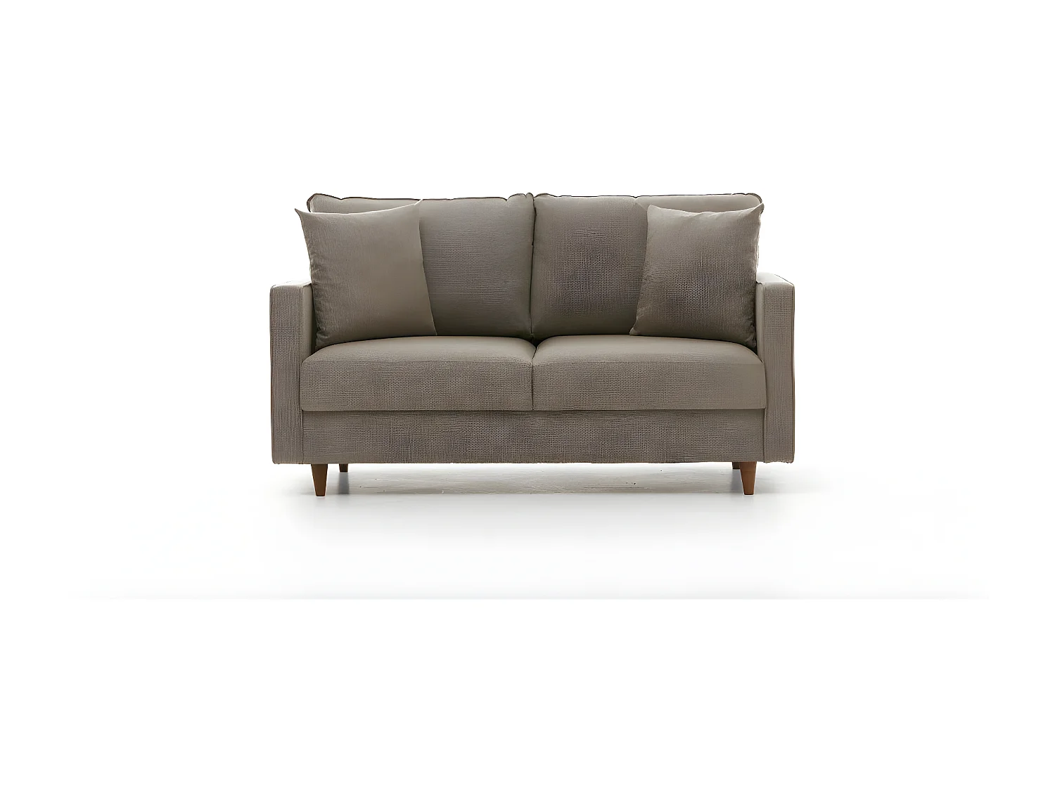 2-zits rechte bank in lichtbeige stof Melano 155 cm