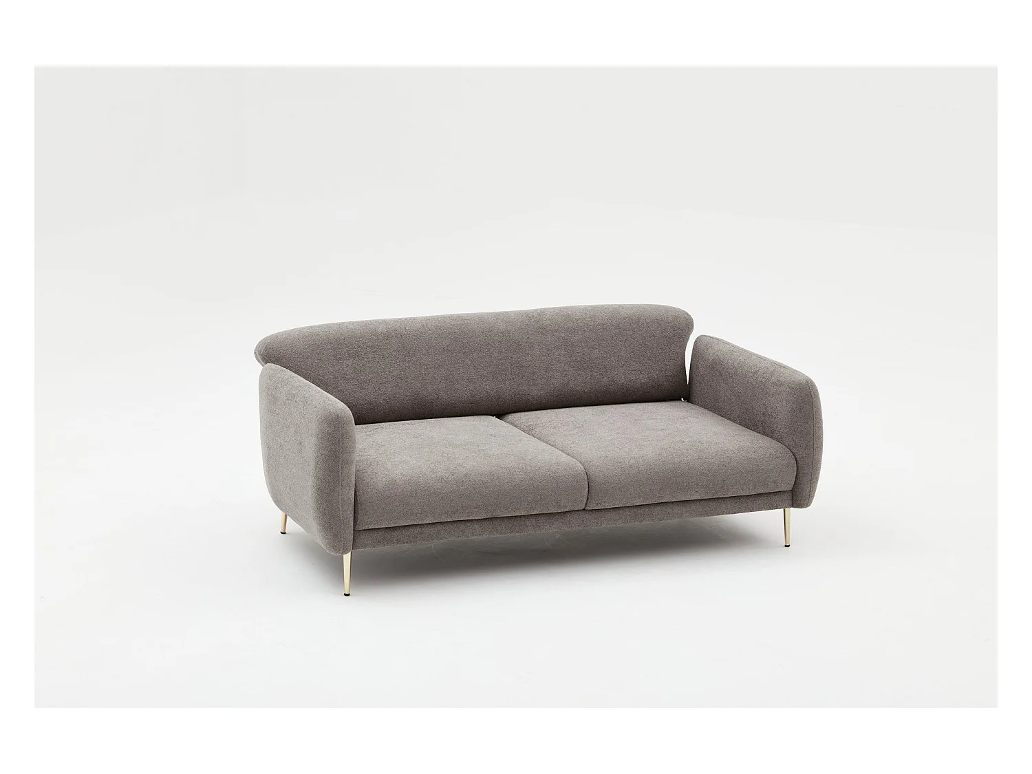 Canapé 3 places convertible pied doré Juanita Tissu Gris