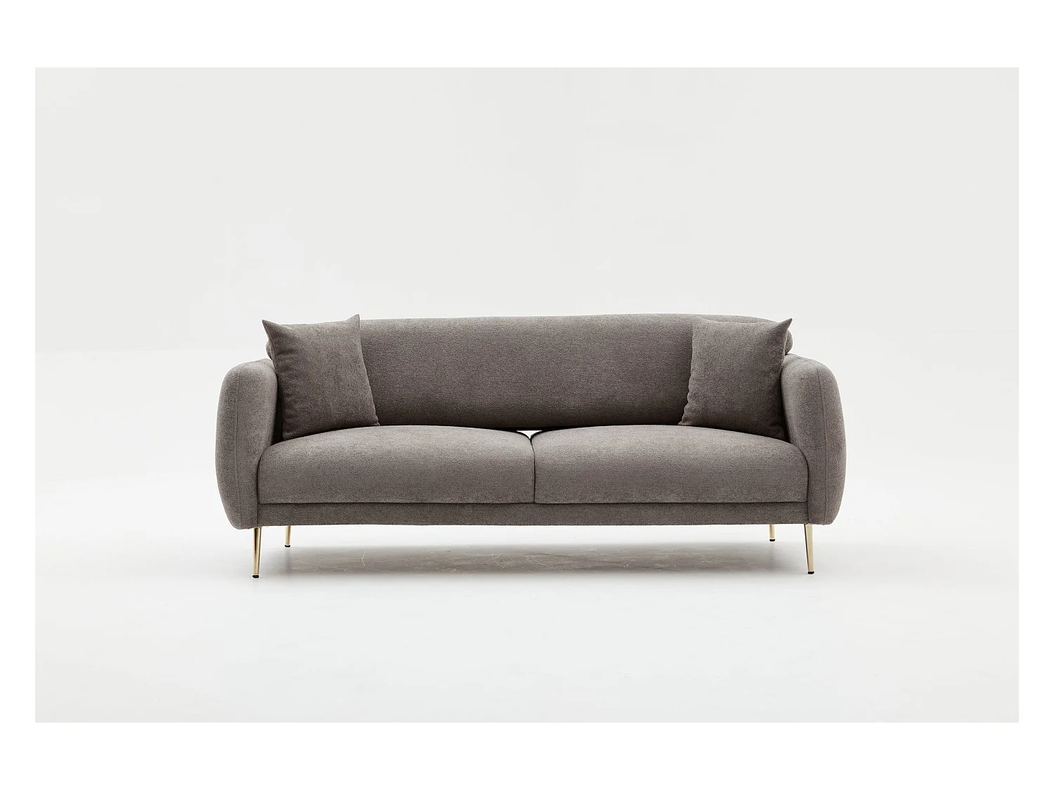 Canapé 3 places convertible pied doré Juanita Tissu Gris