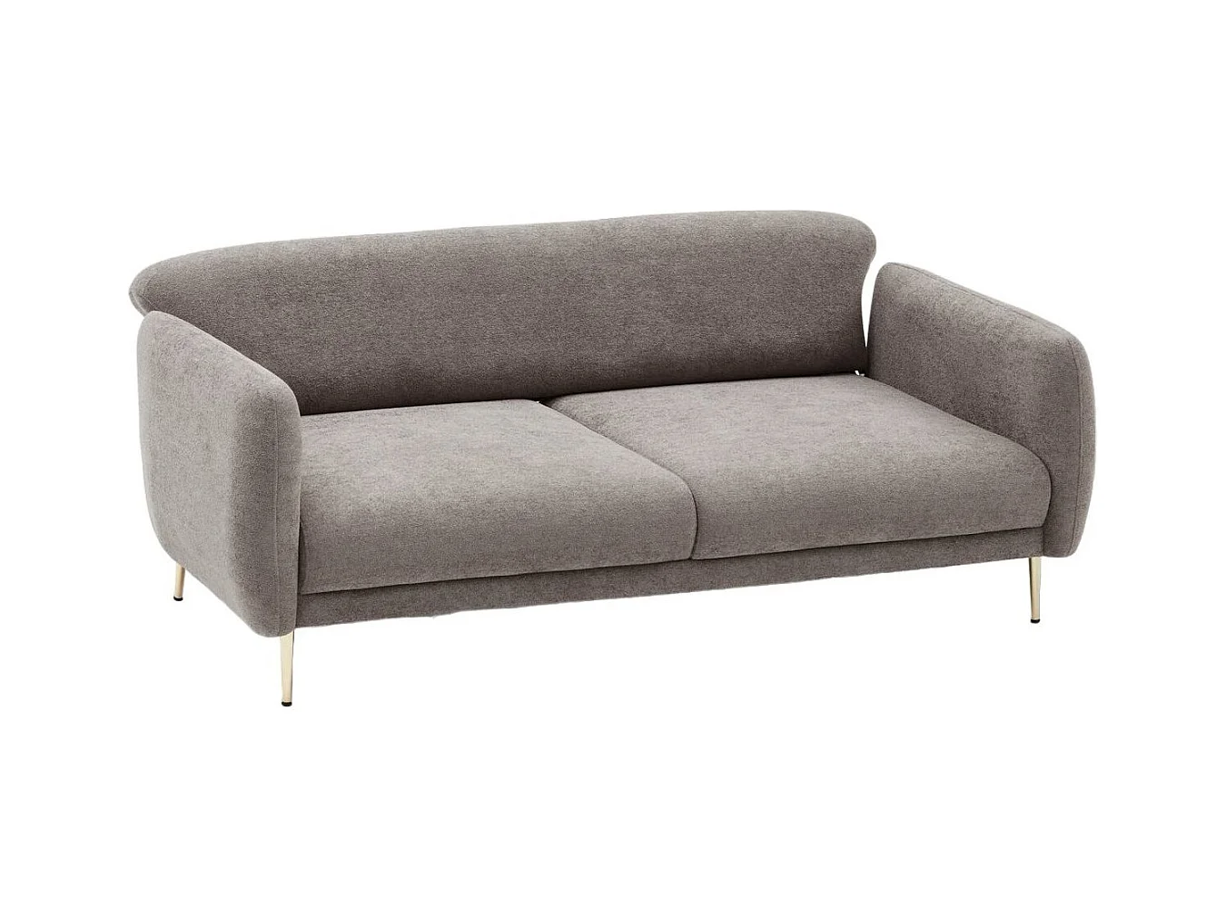 Canapé 3 places convertible pied doré Juanita Tissu Gris