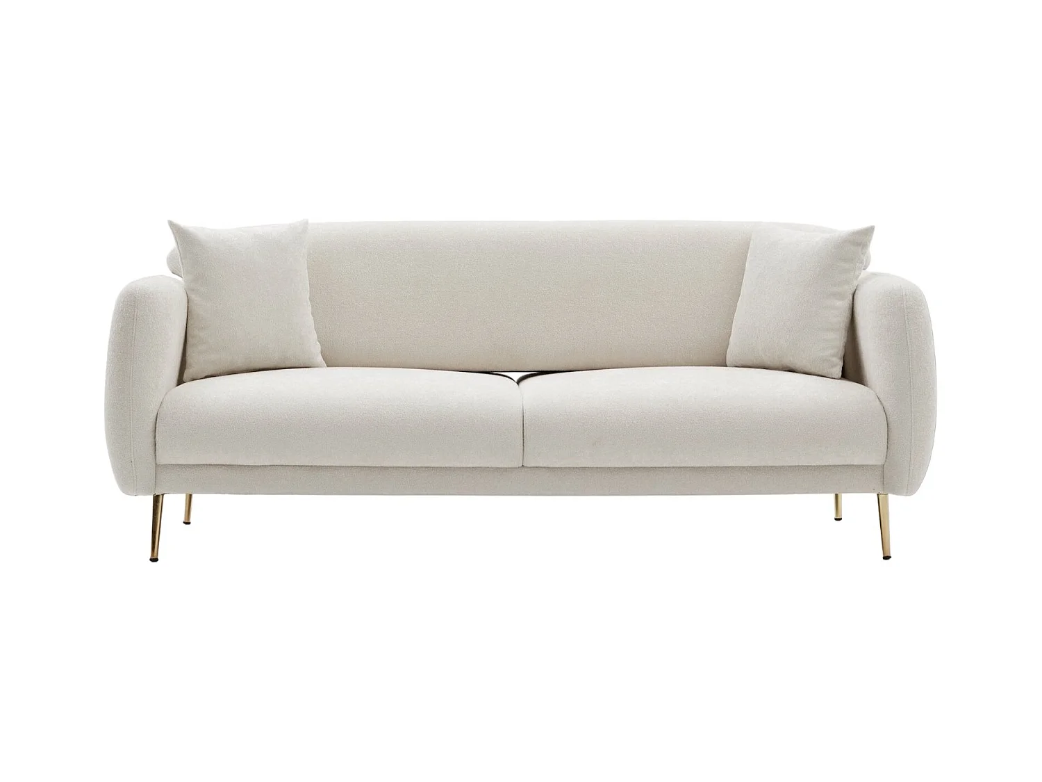 Canapé 3 places convertible pied doré Juanita Tissu Gris