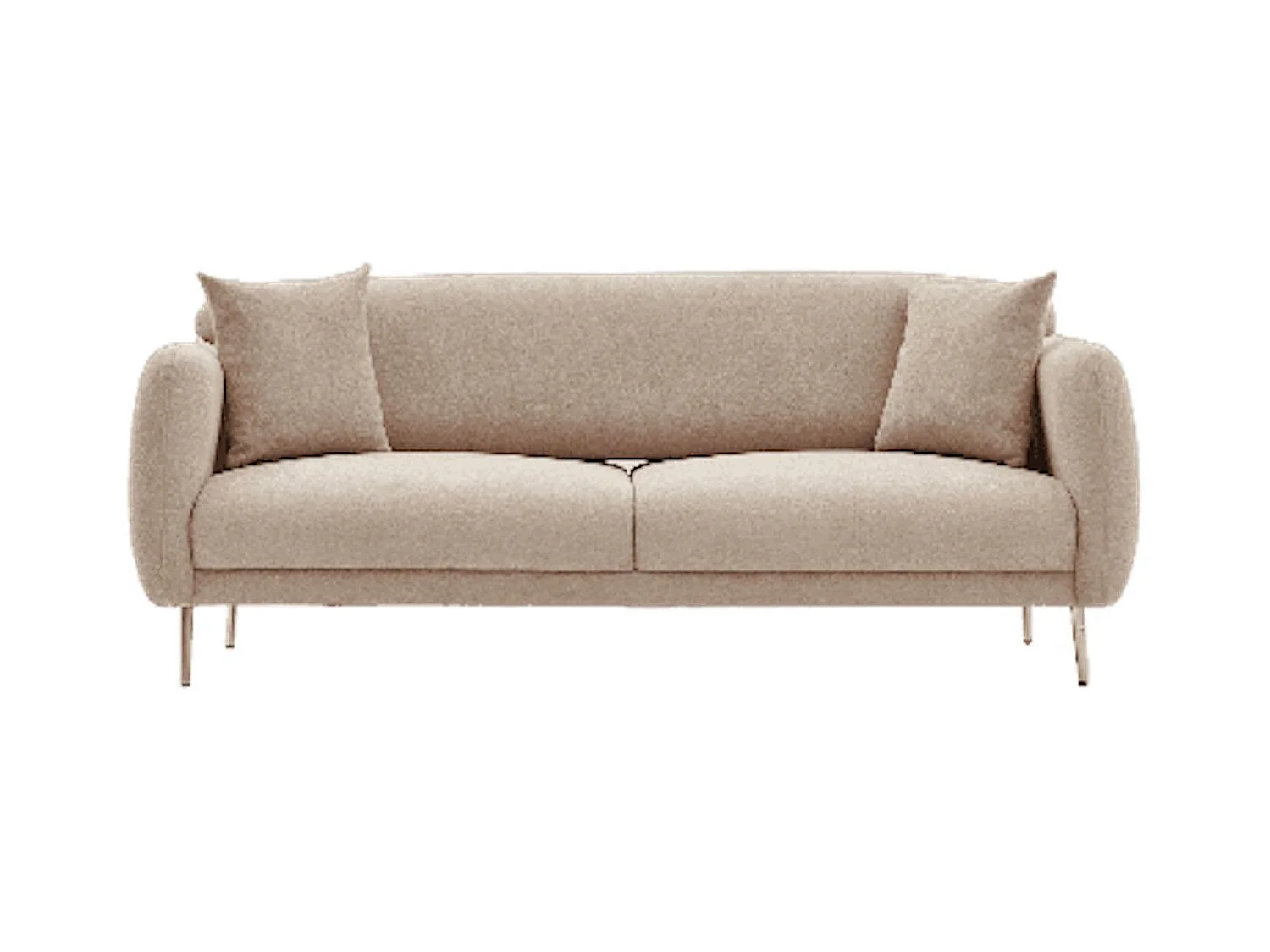 Canapé 3 places convertible pied doré Juanita Tissu Gris