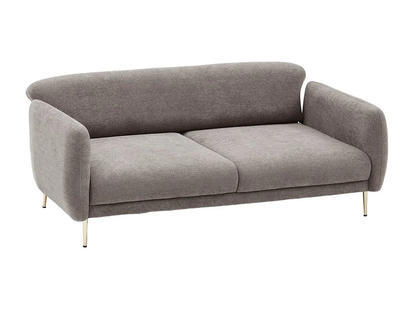 Birka slaapbank in stof en gouden poten 210 cm-Kleur Grijs