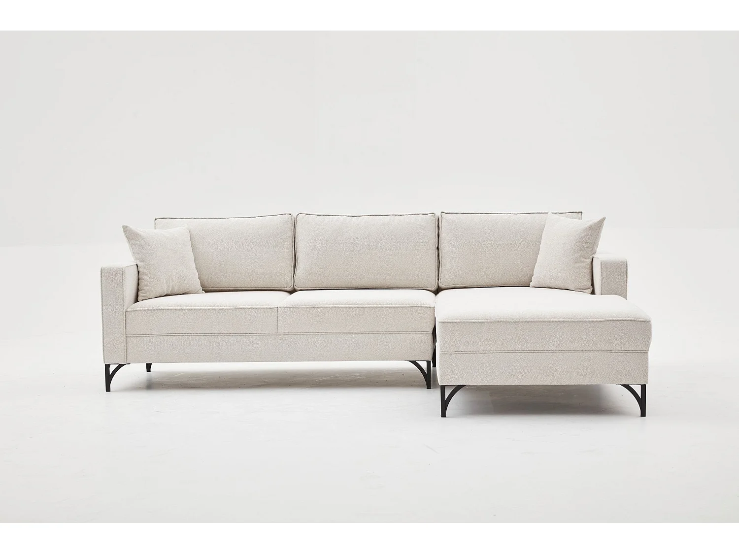 Sofá rinconero Altadena 338, De color marrón claro, 258x181x83cm