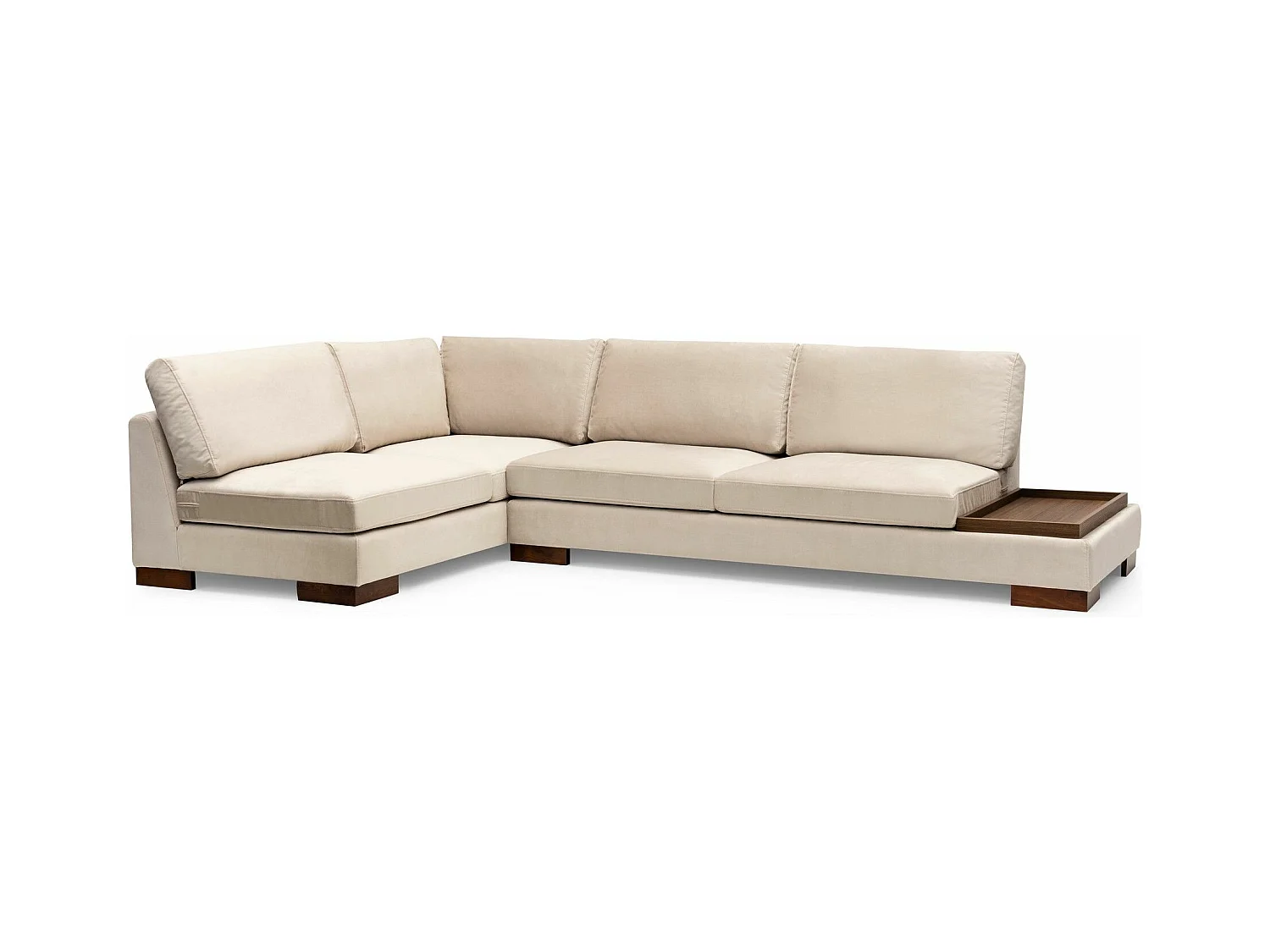 Canapé d'angle gauche Perissa Velours Beige