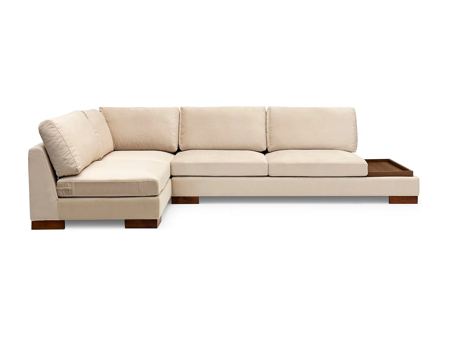 Canapé d'angle gauche Perissa Velours Beige