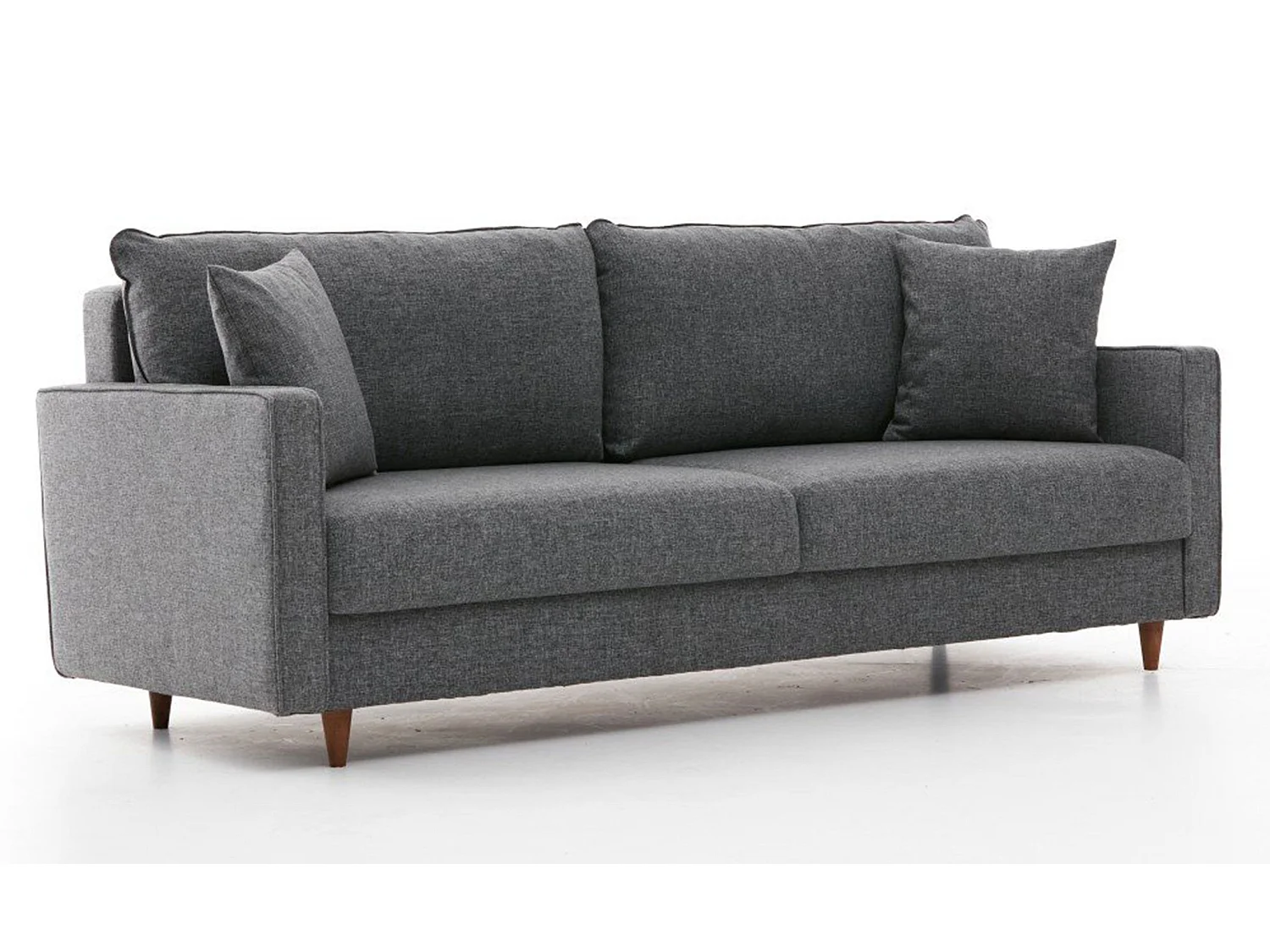 Sofá Altadena 387, Gris, 210x90x82cm, Tapiz, Patas: Madera