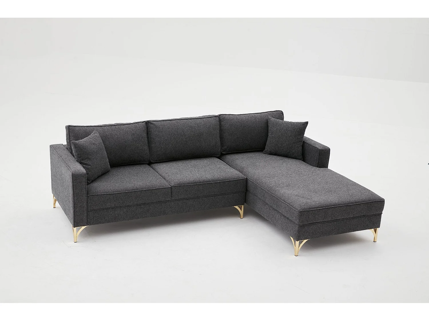 Sofá rinconero Altadena 338, Gris, 258x181x83cm