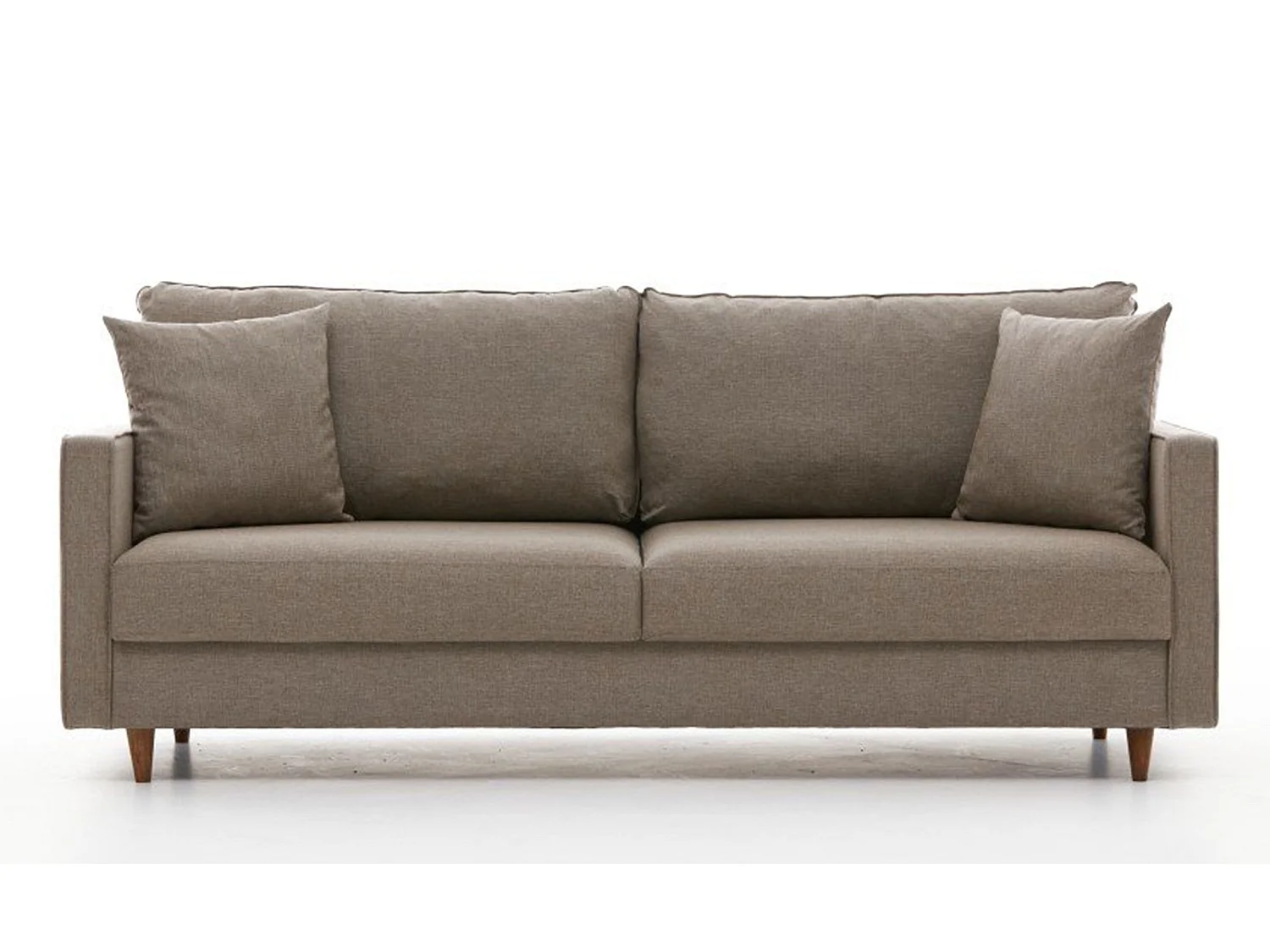 Sofá Altadena 387, De color marrón claro, 210x90x82cm, Tapiz, Patas: Madera