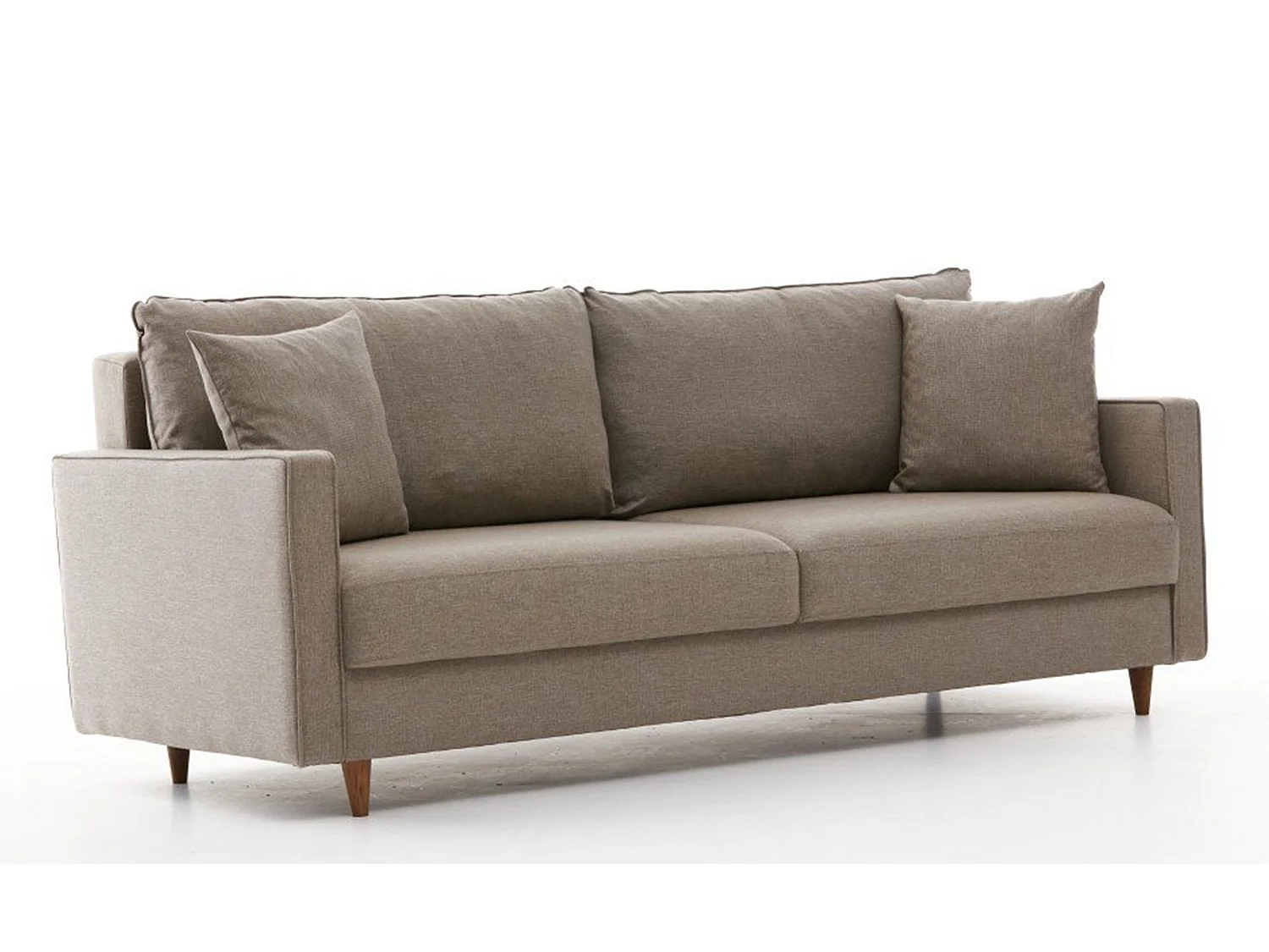 3-zits rechte bank in lichtbeige stof Melano 210 cm