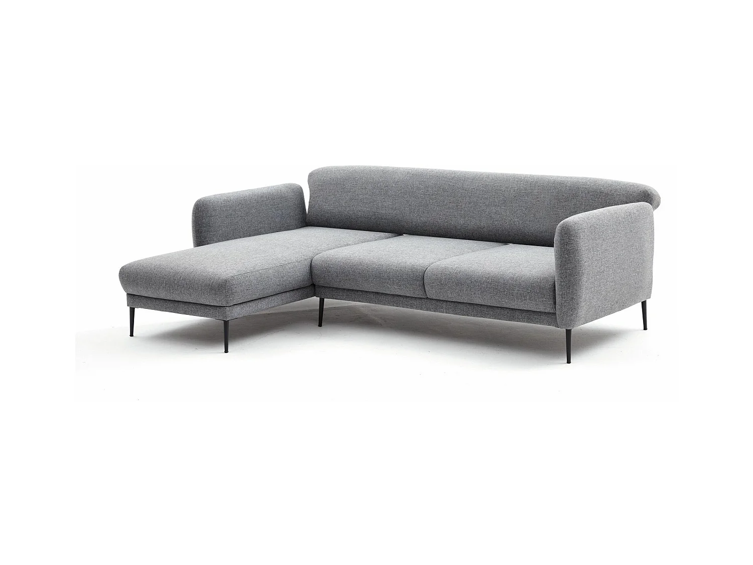 Canapé d'angle à gauche Juanita Tissu Gris clair