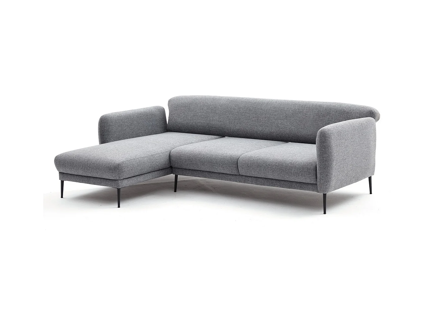 Canapé d'angle à gauche Juanita Tissu Gris clair