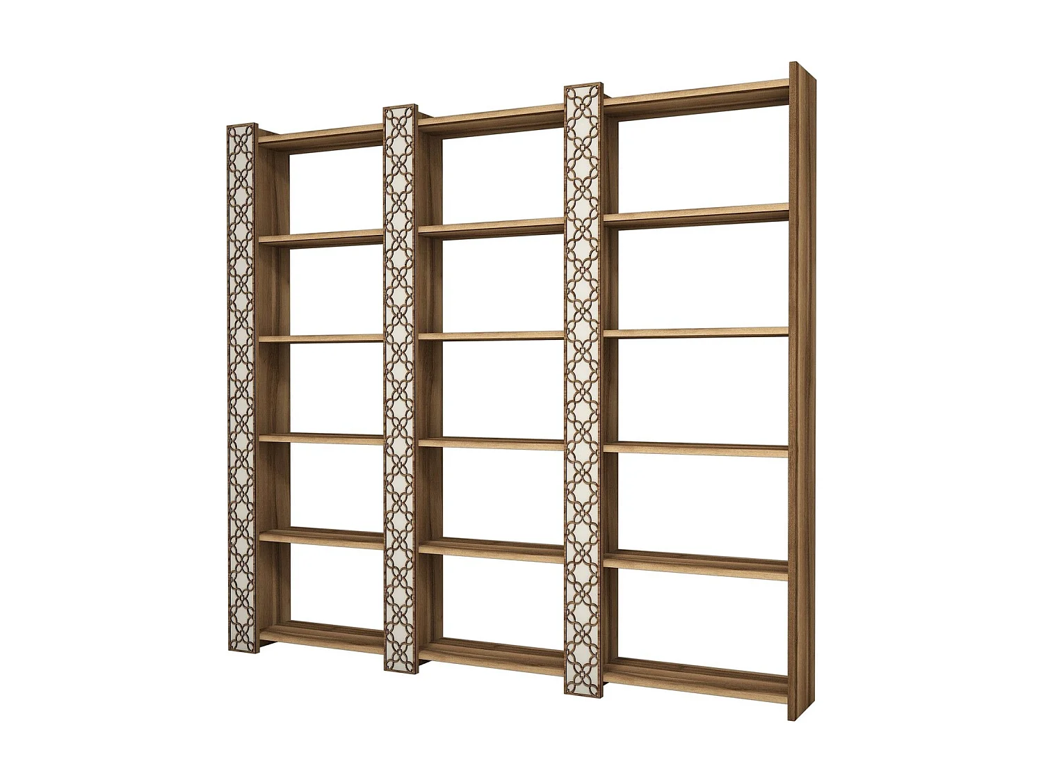 Estante moderna – 184,6 x 170 x 24,2 cm – cor nogueira e creme – 100% revestida em melamina