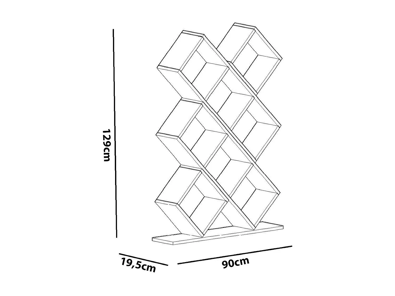 Estante de Livros – 90 cm x 129 cm x 19,5 cm – Branco – Painel de Partículas Revestido de Melamina