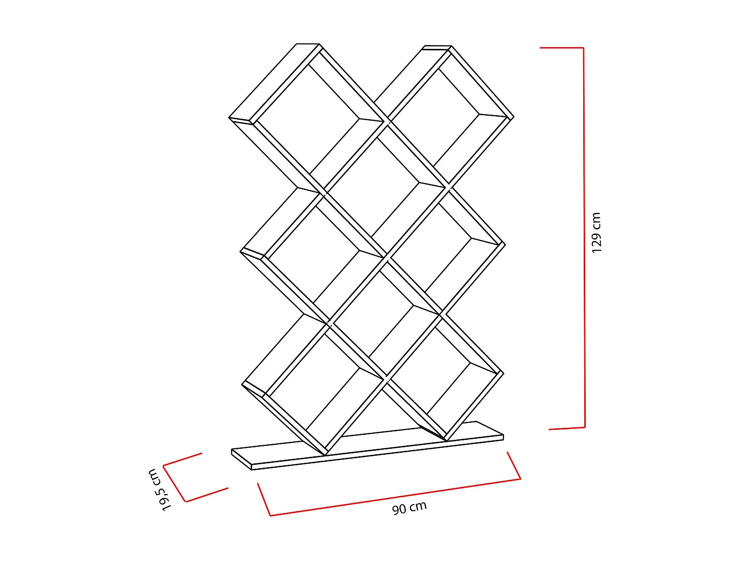 Estante de Livros – 90 cm x 129 cm x 19,5 cm – Branco – Painel de Partículas Revestido de Melamina