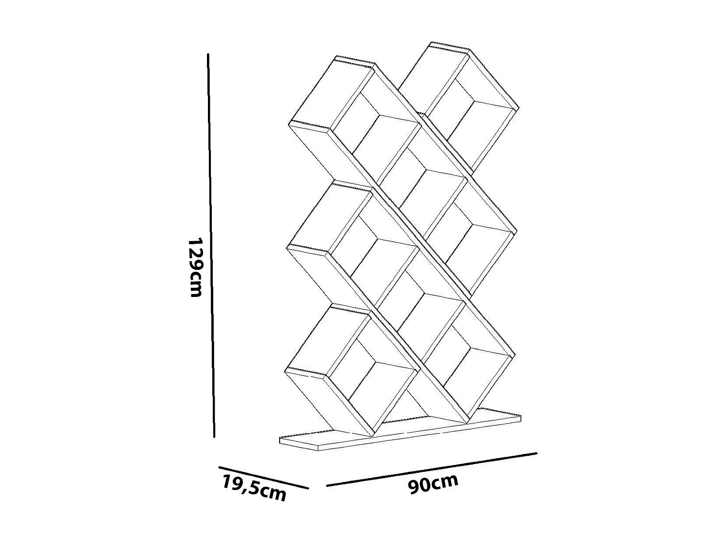 Estante de Livros – 90 cm x 129 cm x 19,5 cm – Branco – Painel de Partículas Revestido de Melamina