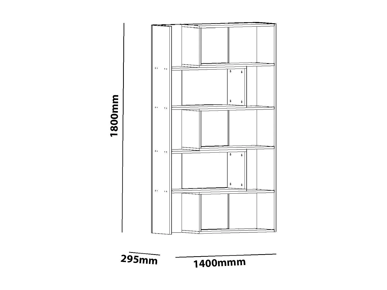 Estante de livros – 140 cm x 180 cm x 29,5 cm – Branco – Painel de partículas revestido em melamina