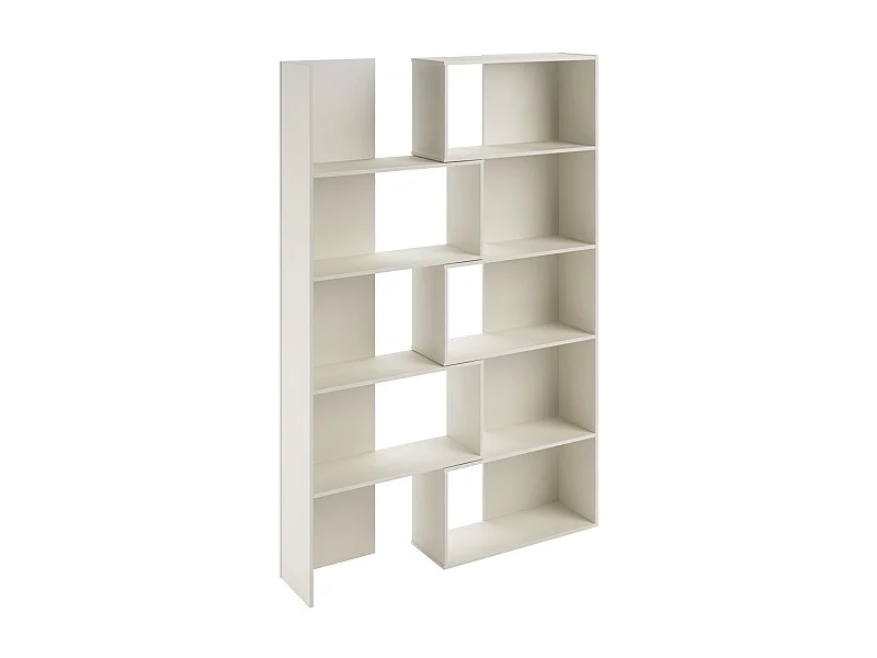 Estante de livros – 140 cm x 180 cm x 29,5 cm – Branco – Painel de partículas revestido em melamina