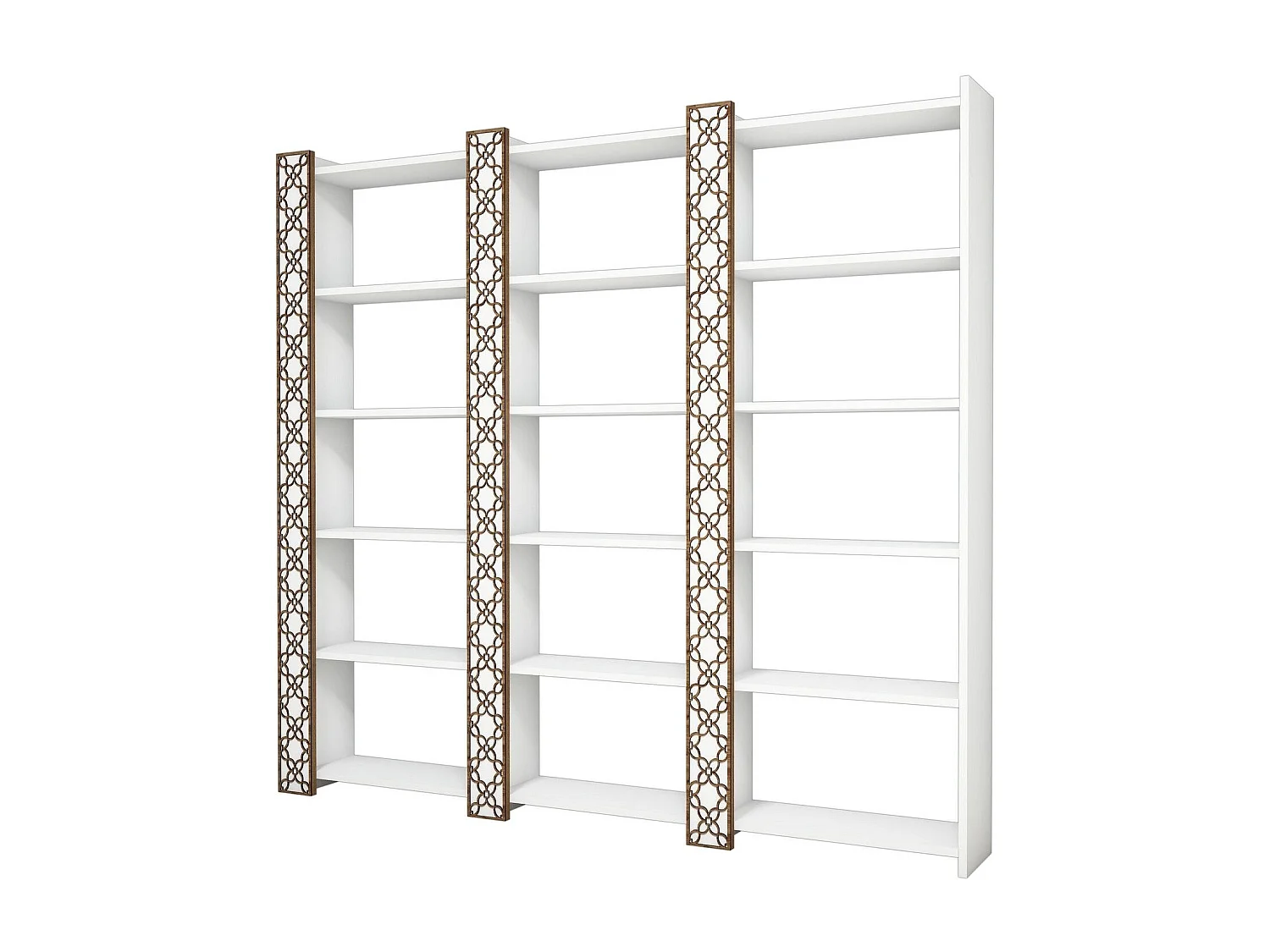 Librería moderna – 184,6 cm x 170 cm x 24,2 cm – Blanco – Tablero de partículas recubierto de melamina