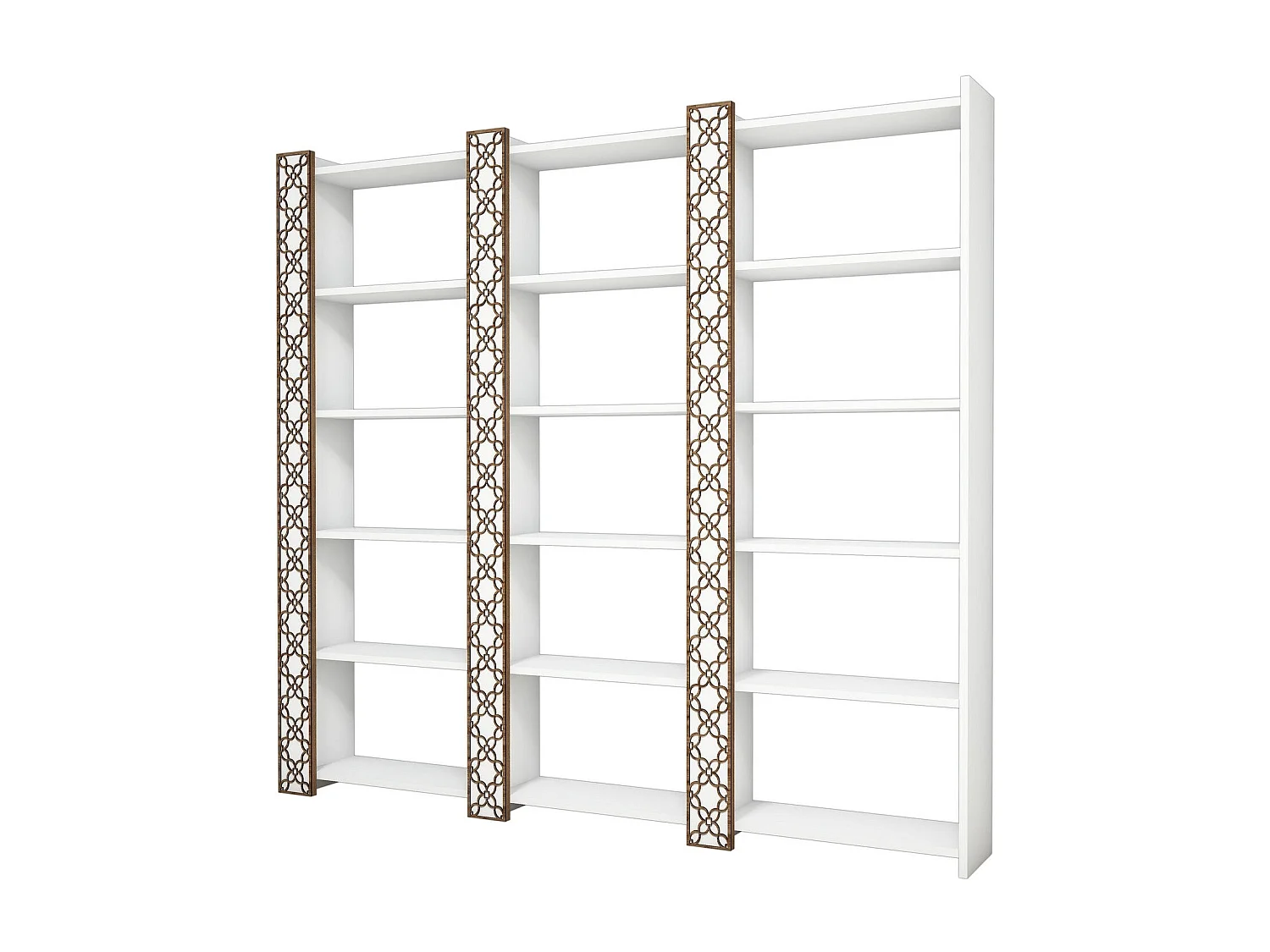 Estante moderna – 184,6 cm x 170 cm x 24,2 cm – Branco – Painel de partículas revestido a melamina