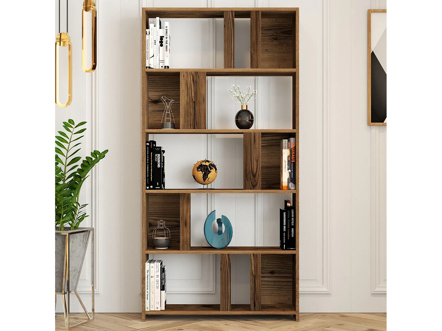 Bibliothèque Respenda 90x180cm Bois Naturel