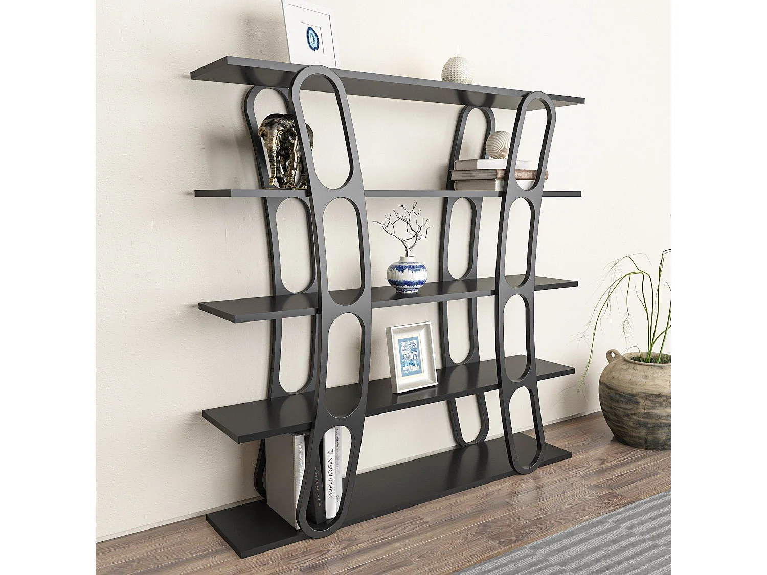Étagère bibliothèque design Fortin H120cm Noir