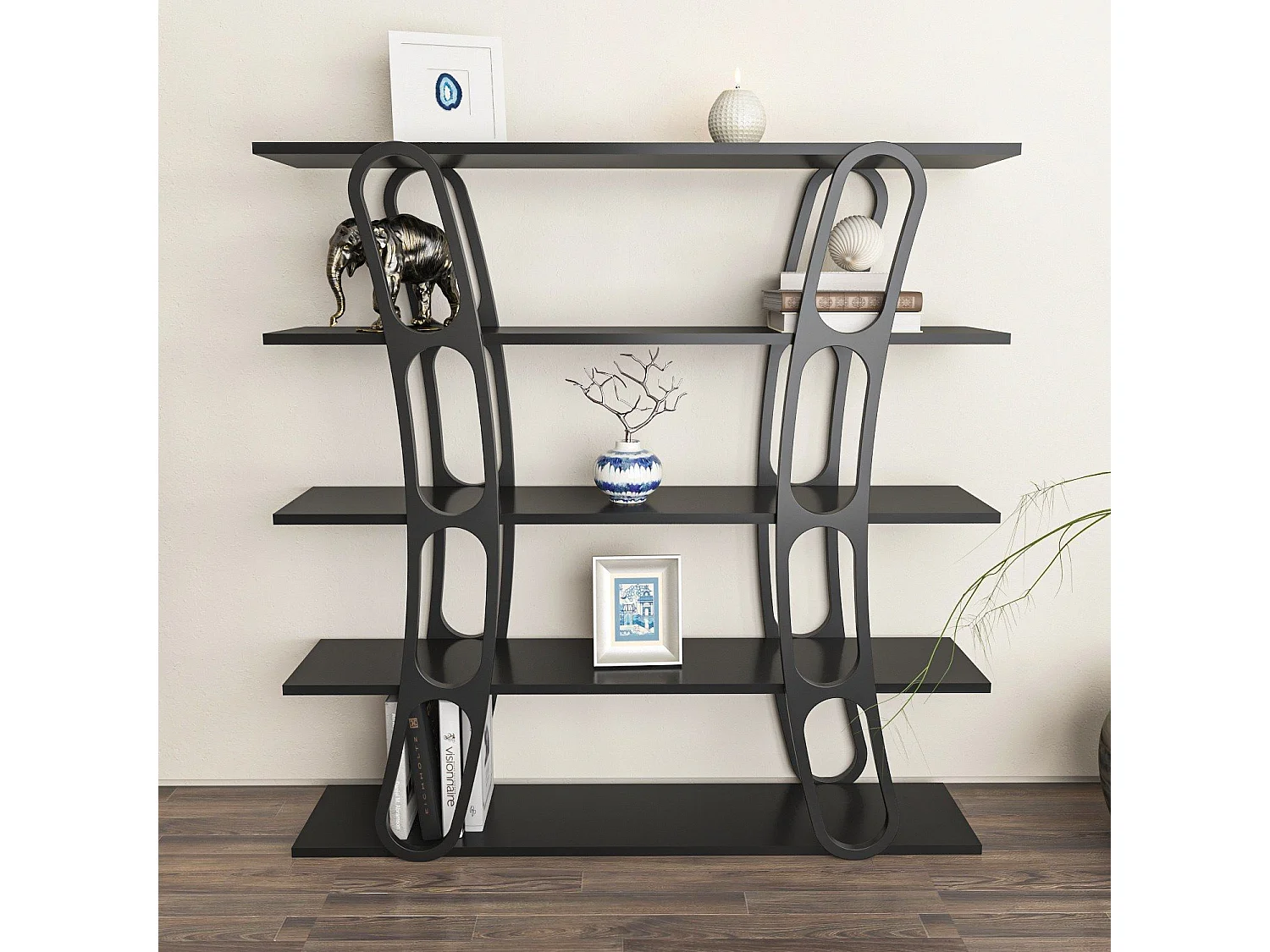 Étagère bibliothèque design Fortin H120cm Noir