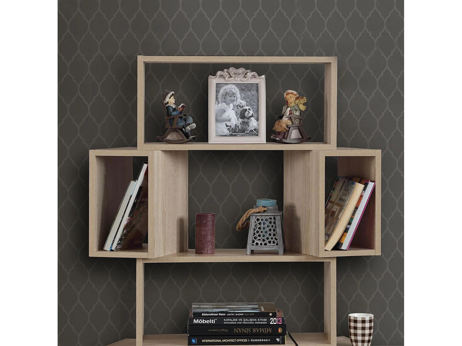 Étagère bibliothèque Iussit 160cm Bois Chêne clair