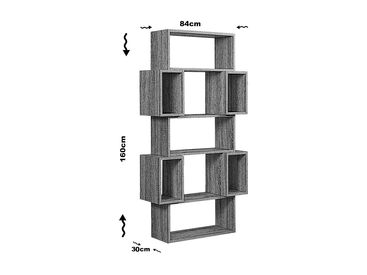 Étagère bibliothèque Iussit 160cm Bois Chêne clair