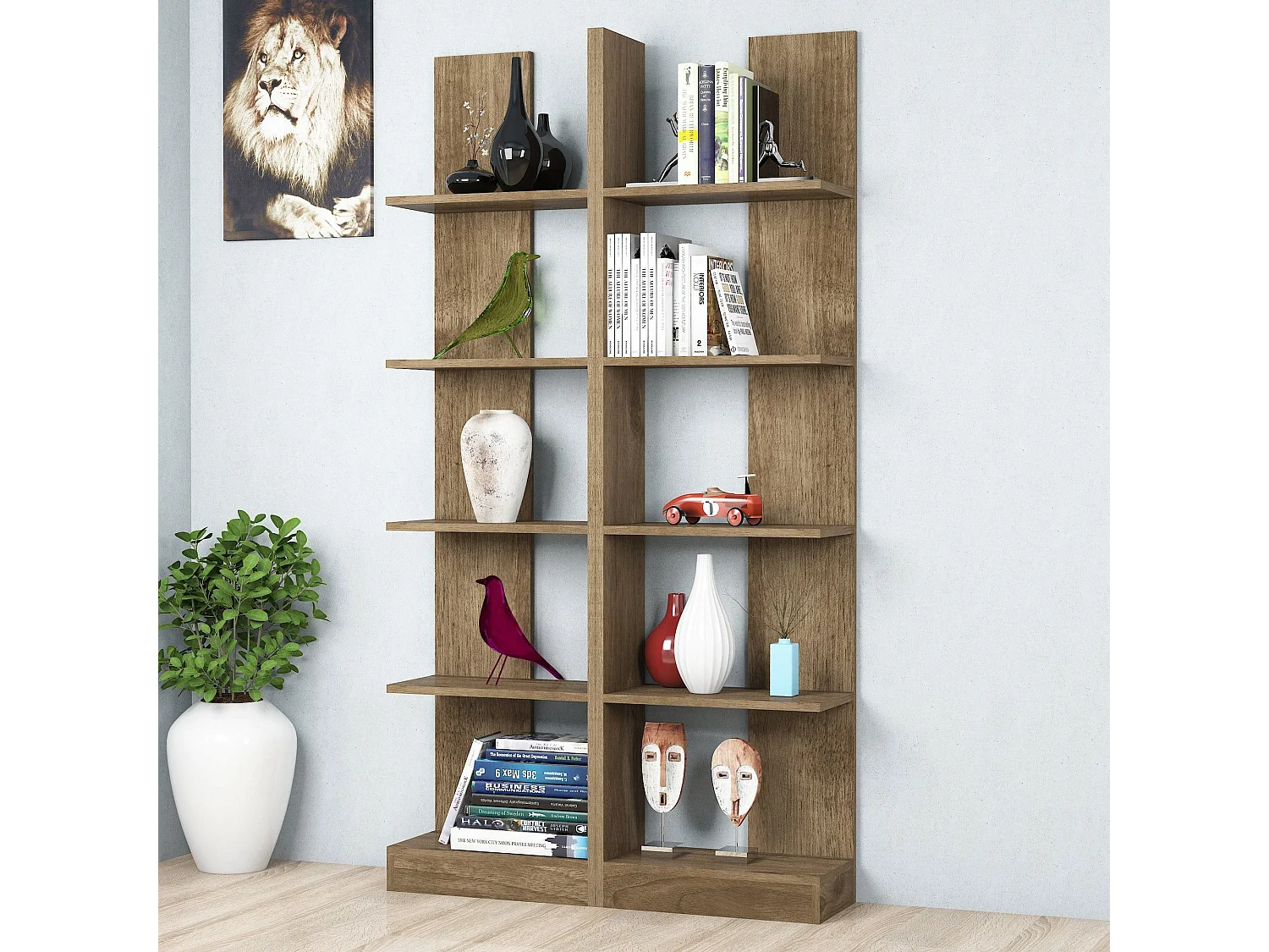 Étagère bibliothèque Attonitus 187cm Bois Naturel