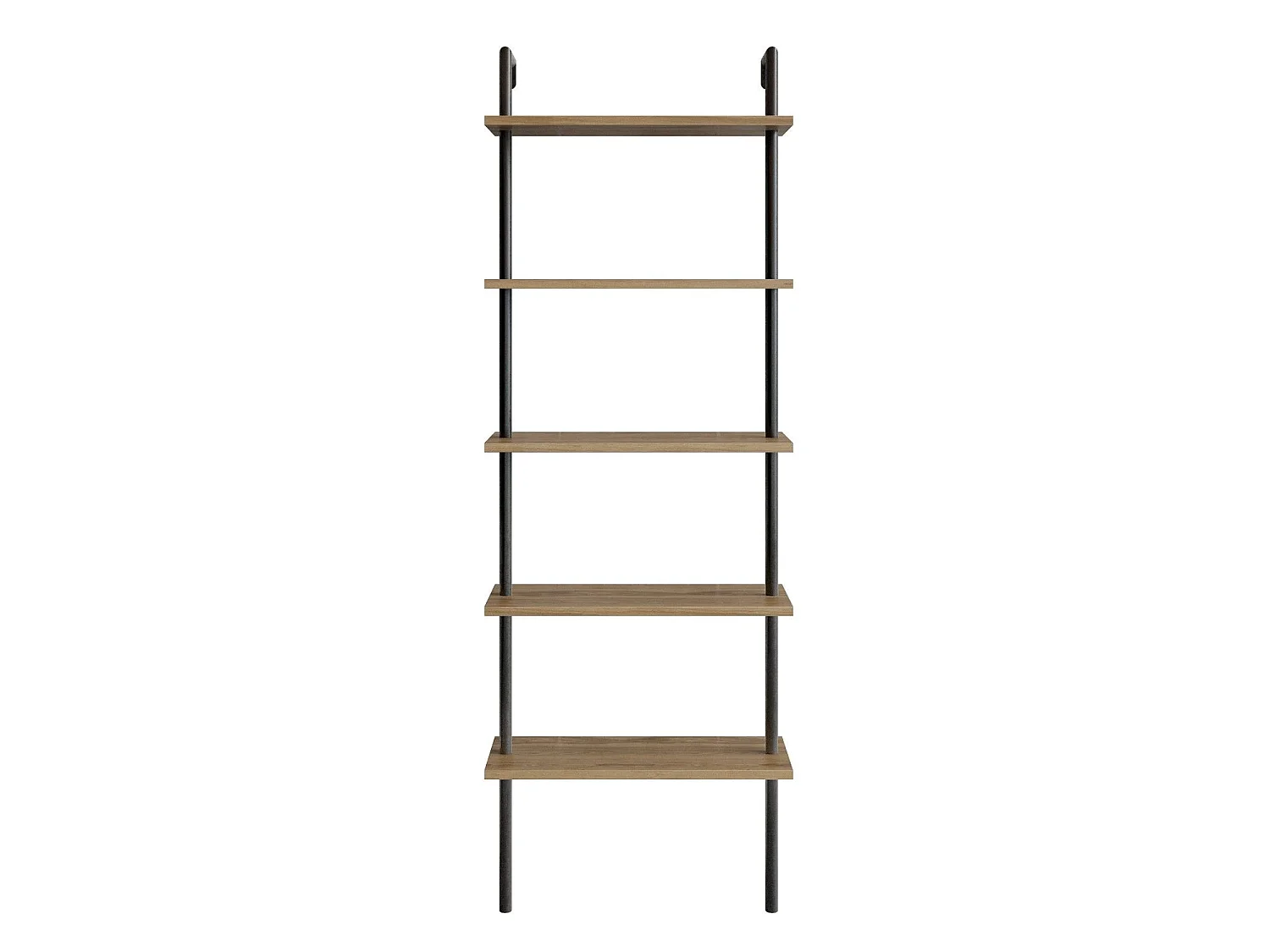 Étagère murale Scalae 5 tablettes Bois Naturel et Métal Noir