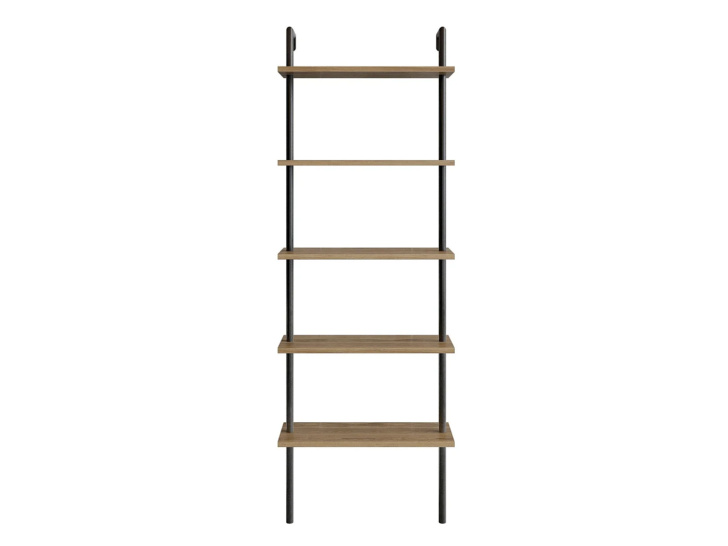 Étagère murale Scalae 5 tablettes Bois Naturel et Métal Noir