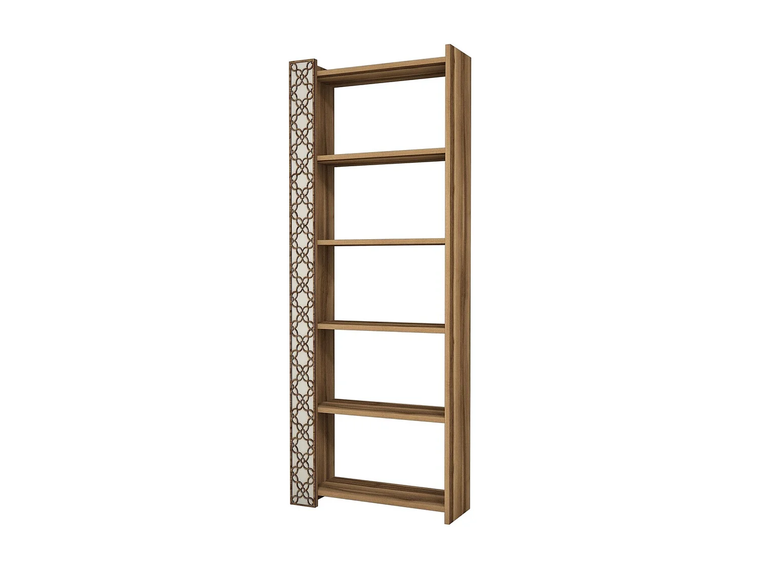 Librería moderna – 64,6 x 170 x 24,2 cm – Nogal y crema – Tablero de partículas