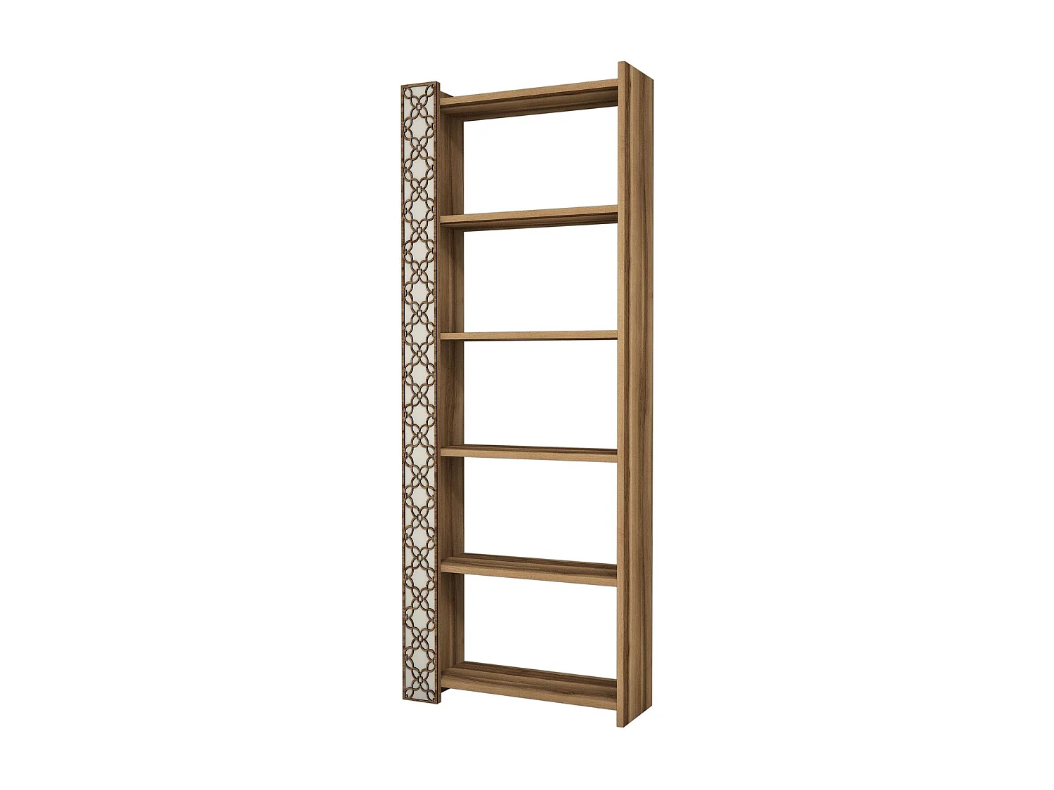Librería moderna – 64,6 x 170 x 24,2 cm – Nogal y crema – Tablero de partículas