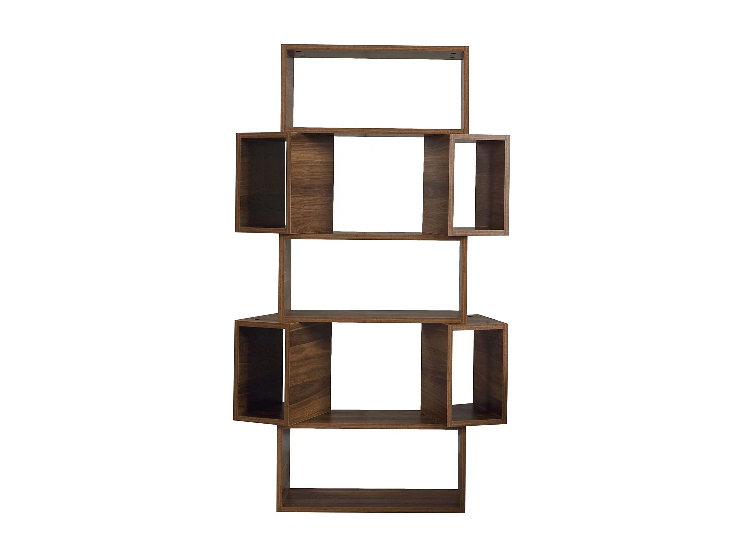 Boekenkast – 84 cm breed, 160 cm hoog, 30 cm diep – notenhout – melamine gecoate spaanplaat