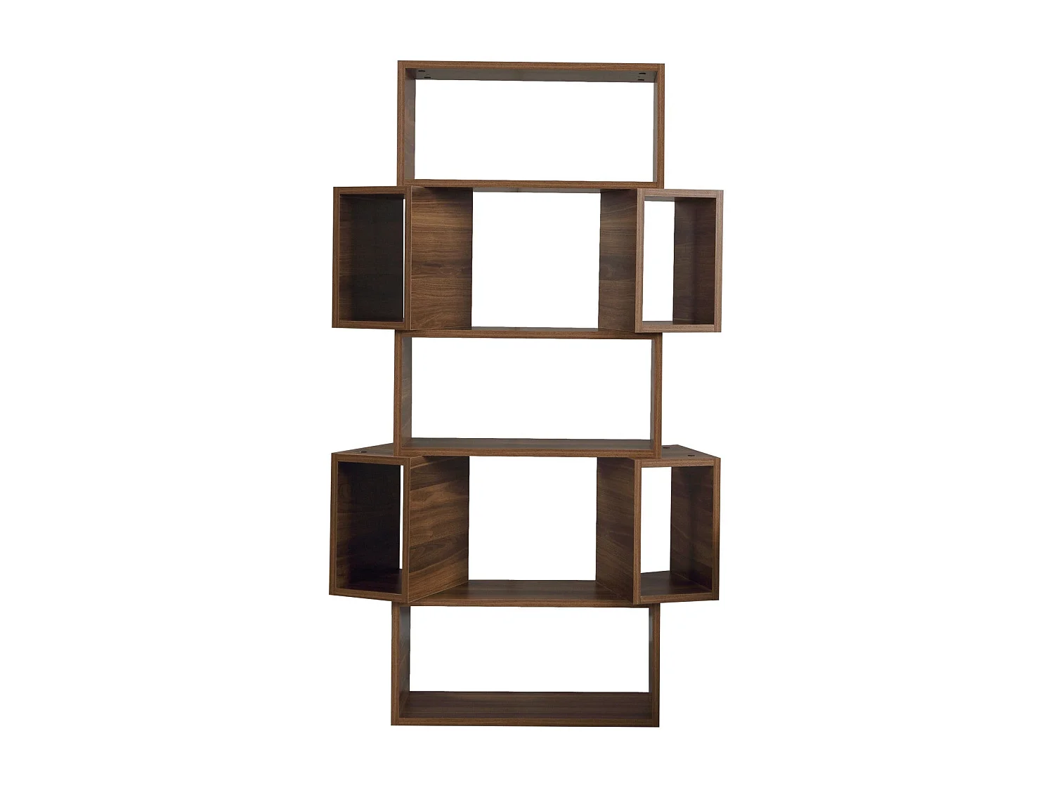 Boekenkast – 84 cm breed, 160 cm hoog, 30 cm diep – notenhout – melamine gecoate spaanplaat