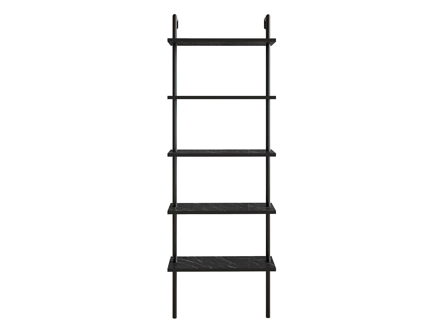 Étagère murale Scalae 5 tablettes Bois et Métal Noir
