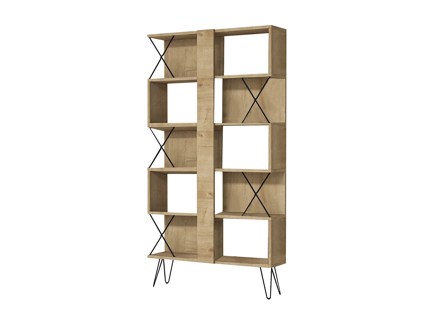 Estante moderna – 90 x 167,3 x 22 cm – Carvalho – Painéis de partículas revestidos de melamina