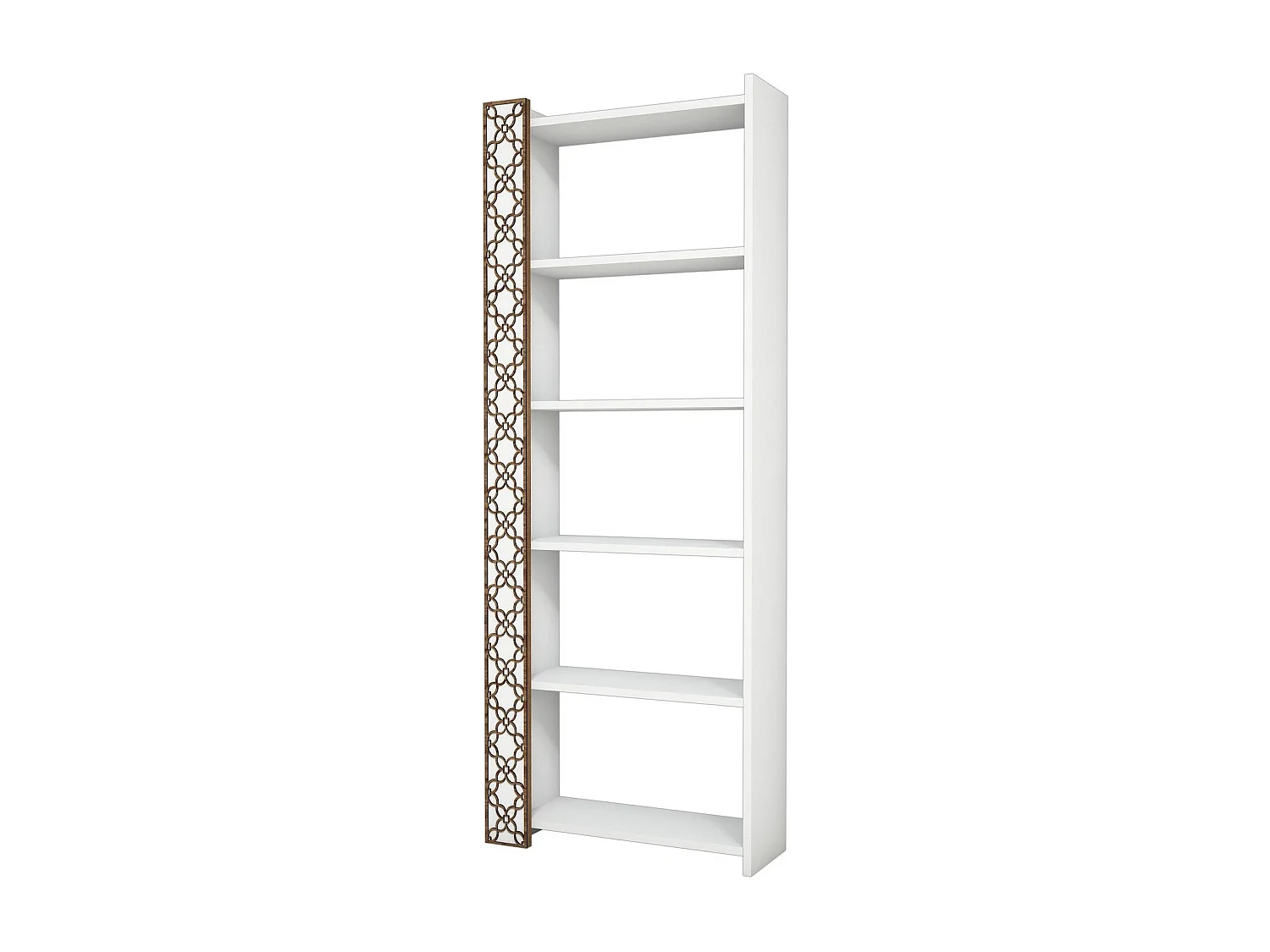 Librería moderna – 64,6 cm x 170 cm x 24,2 cm – Blanco – Tablero de partículas recubierto de melamina